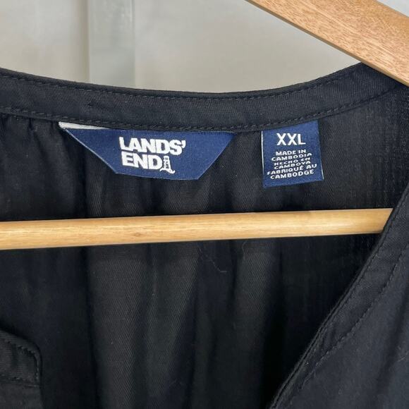 LANDS' END Tiered Midi Dress Sleeveless V Neck Lyocell Black Size 2XL XXL - Picture 3 of 8